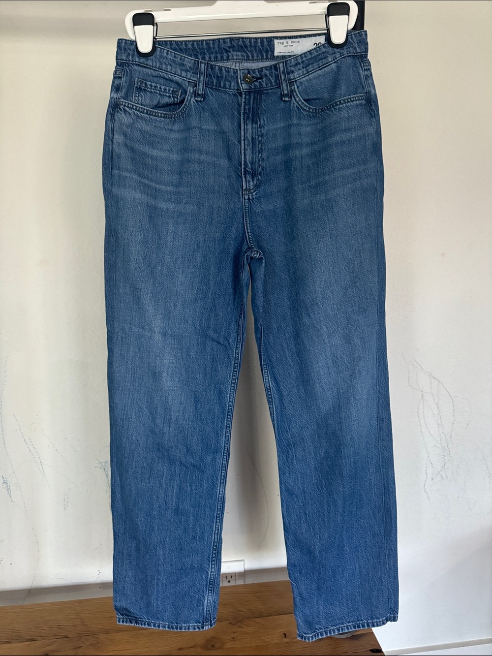 rag & bone Men's Straight Jeans in Medium Blue Wash